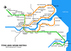 Map of metro in Newcastle