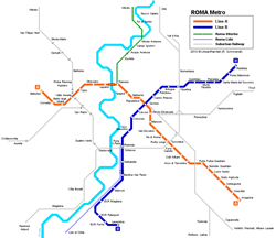 Map of metro in Rome