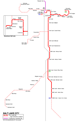 U-Bahn-Plan von Salt Lake City