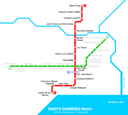 Mapa del metro en Santo Domingo