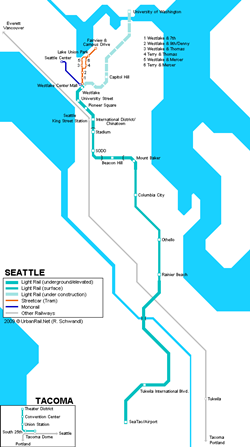 Map of metro in Seattle