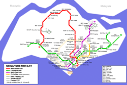 Map of metro in Singapore City