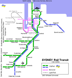 Map of metro in Sydney