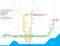 Mapa del metro en Toronto