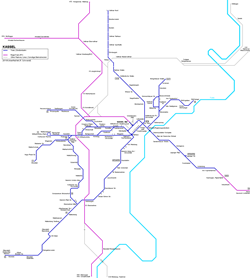 Tram map of Kassel