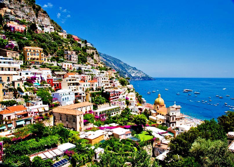 Positano Village | Series 'Small flamboyant towns painted with Van Gogh ...