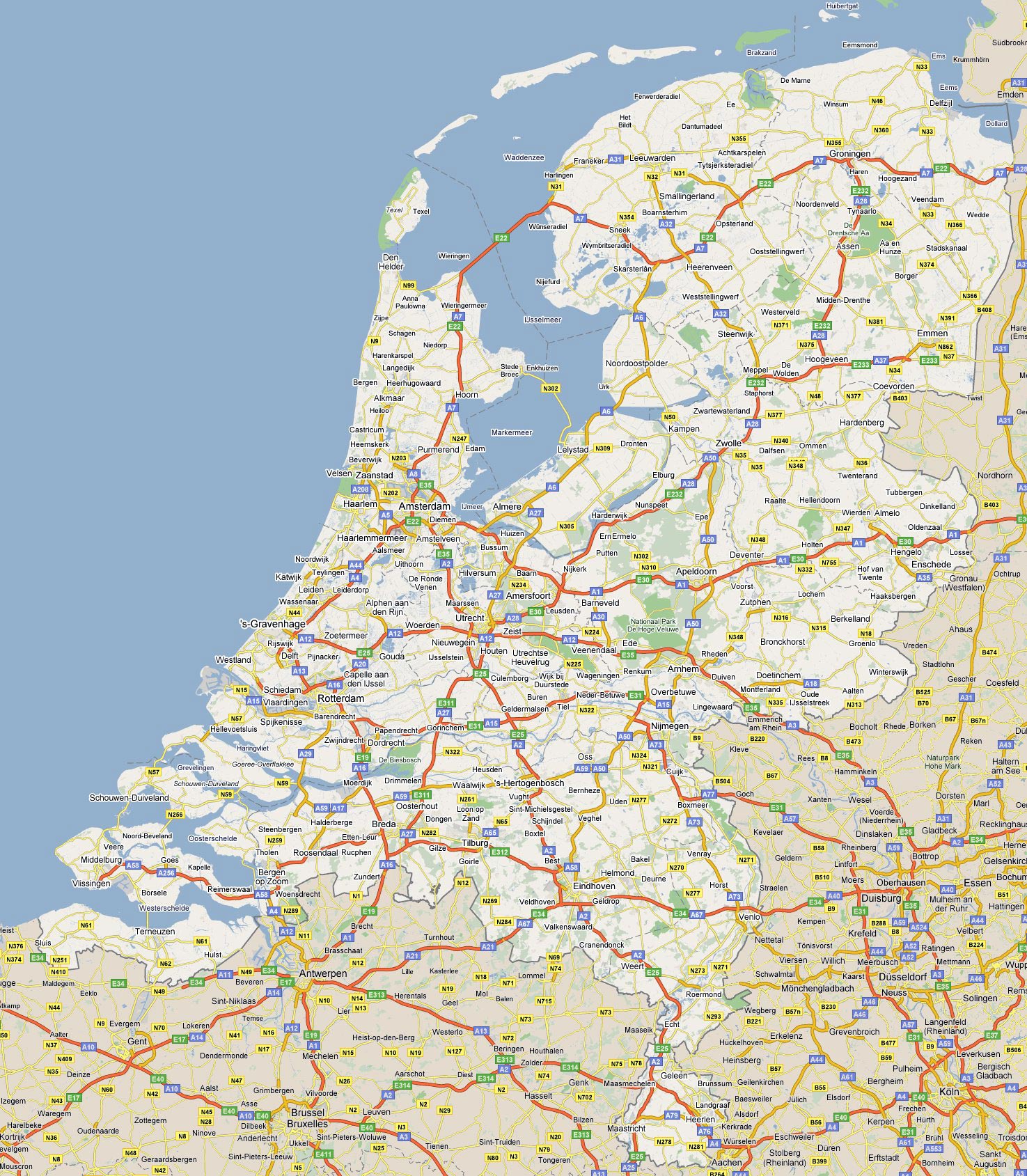 Kaart Nederland in resolutie voor - Nederland Kaart